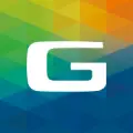 Weißes GASAG-G auf buntem Rautenmuster