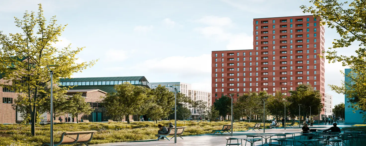 Gewobag Hochhaus im Quartier das Neue Gartenfeld
