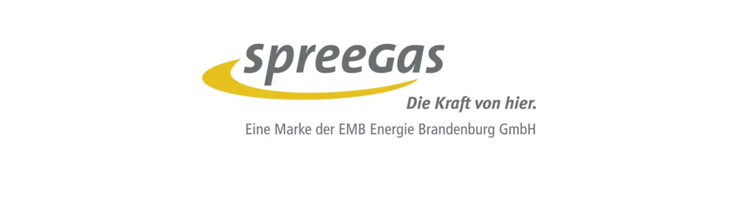 Firmenlogo spreegas, Die Kraft von hier. Eine Marke der EMB Energie Brandenburg GmbH