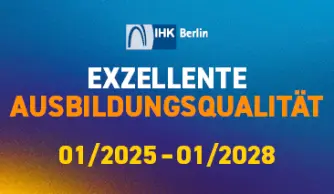 Siegel Exzellente Ausbildungsqualität 2025 bis 2028 der IHK Berlin